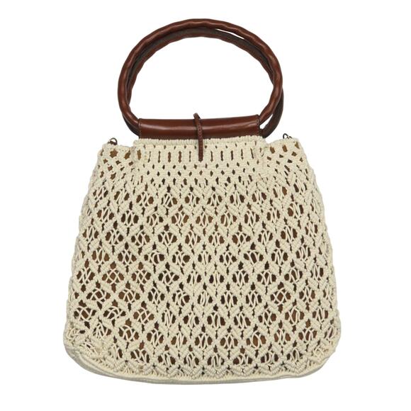 Patricia Nash Geraldine Crochet Hobo Natural One Woven Shoulder Bag Handbag - Picture 4 of 10